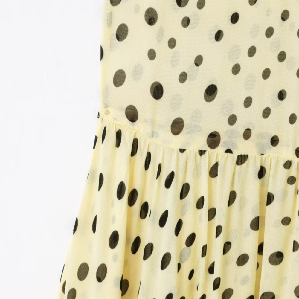 ZARA Sweet Fresh Style Polka Dot Midi Dress